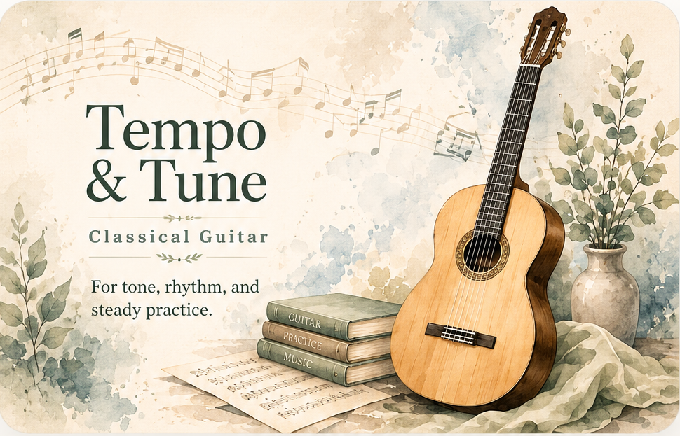 Tempo & Tune Classical Guitar 水彩主視覺